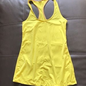 Bright yellow workout tank